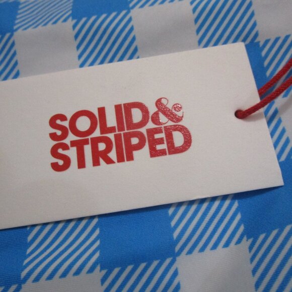 NWT Solid & Striped kids blue and white striped swim top sz8 rashgaurd - Picture 2 of 8